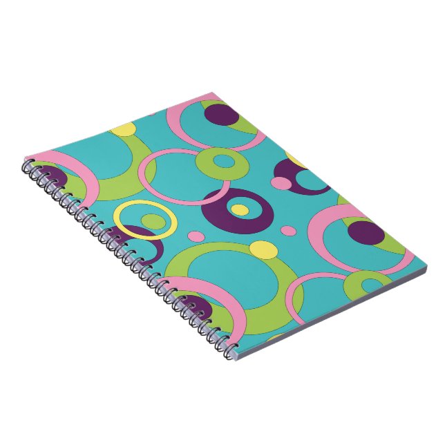 Funky Blue Circles Notebook (Right Side)