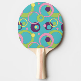 Funky Blue Circles Ping Pong Paddle