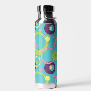 Funky Blue Circles Water Bottle