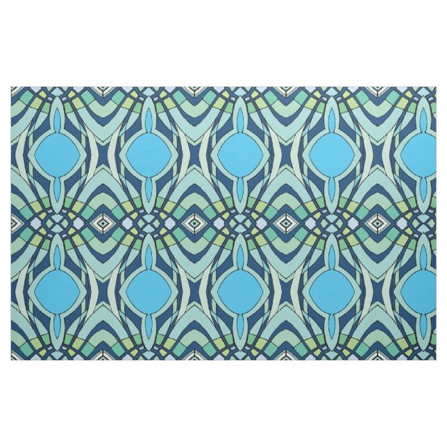 Funky Blue Pattern Fabric (Fat Quarter)