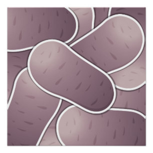 Funky blue potato poster