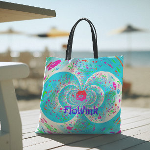 Funky Blue Spiral Tote Bag