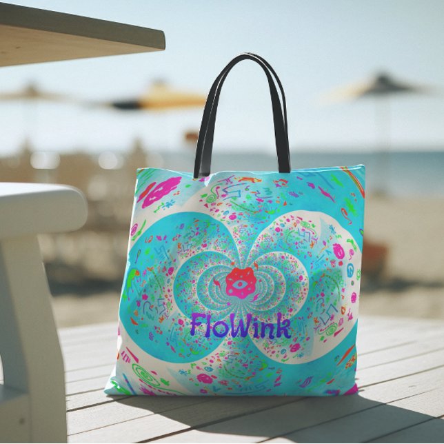 Funky Blue Spiral Tote Bag (Creator Uploaded)