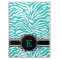 Funky Blue Zebra Print with Ribbon Monogram