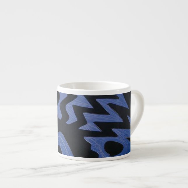 Funky Blue Zigzag Speciality Mug (Front Right)