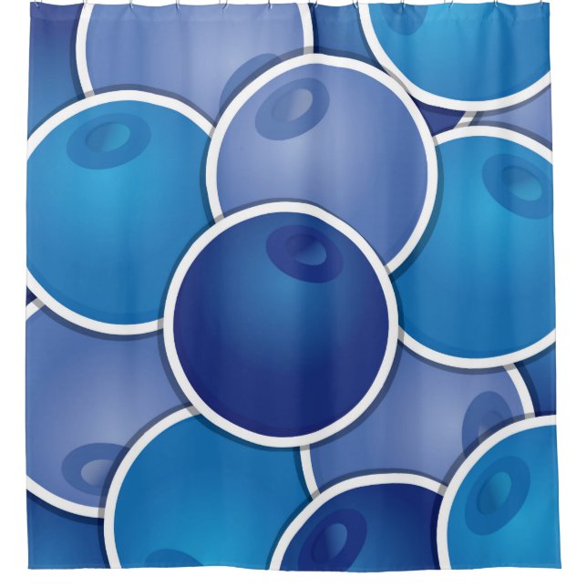Funky blueberry shower curtain (Front)