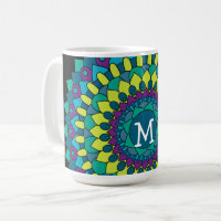 Funky Bohemian Flower Petals with Monogram
