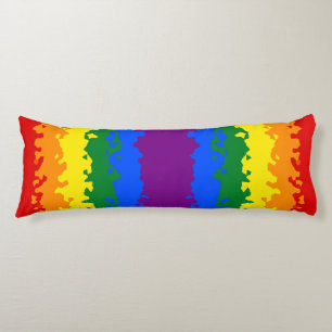 Funky Boho Abstract Gay Rainbow Mosaic Pride Flag Body Cushion