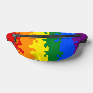 Funky Boho Abstract Gay Rainbow Mosaic Pride Flag Bum Bags