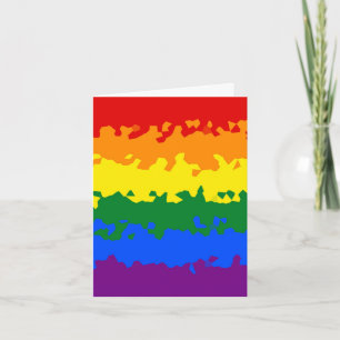 Funky Boho Abstract Gay Rainbow Mosaic Pride Flag Card