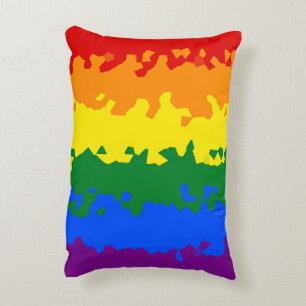 Funky Boho Abstract Gay Rainbow Mosaic Pride Flag Decorative Cushion
