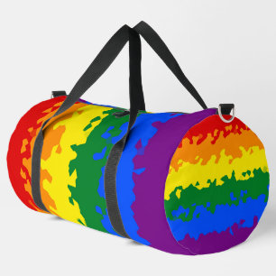 Funky Boho Abstract Gay Rainbow Mosaic Pride Flag Duffle Bag