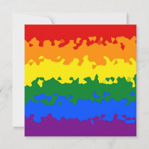 Funky Boho Abstract Gay Rainbow Mosaic Pride Flag Holiday Card