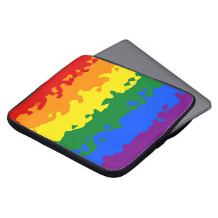 Funky Boho Abstract Gay Rainbow Mosaic Pride Flag Laptop Sleeve