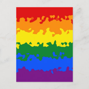 Funky Boho Abstract Gay Rainbow Mosaic Pride Flag Postcard