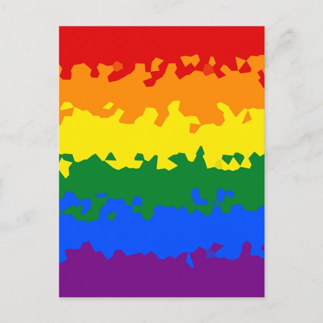 Funky Boho Abstract Gay Rainbow Mosaic Pride Flag Postcard (Front)