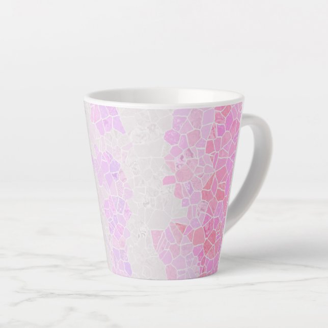Funky Boho Abstract Mosaic Pomosexual Pride Flag Latte Mug (Right Angle)