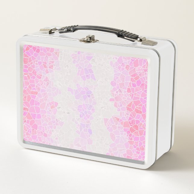 Funky Boho Abstract Mosaic Pomosexual Pride Flag Metal Lunch Box (Front)