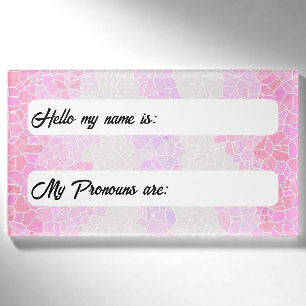 Funky Boho Abstract Mosaic Pomosexual Pride Flag Name Tag