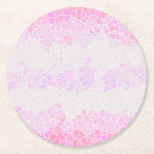 Funky Boho Abstract Mosaic Pomosexual Pride Flag Round Paper Coaster