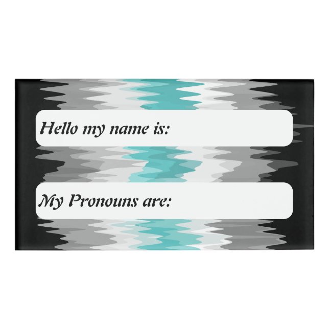 Funky Boho Customisable Libramasculine Pride Flag Name Tag (Front)