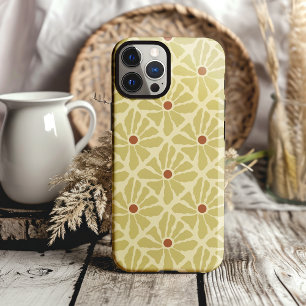 Funky Boho Hand Drawn Flowers Mustard Yellow Case-Mate iPhone 14 Case
