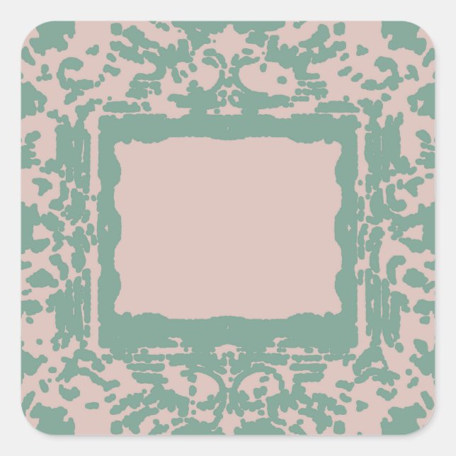 Funky Boho Look Halftone Grunge Square Sticker (Front)