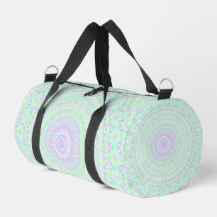 Funky Boho Muted Pastel Trippy Hippie Mandala Duffle Bag