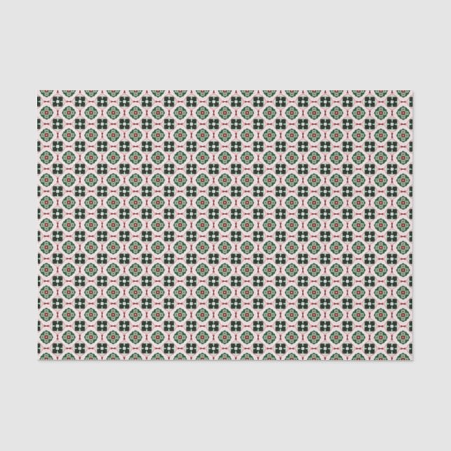 Funky Boho Retro Cute Abstract Christmas Pattern Tissue Paper (Front)