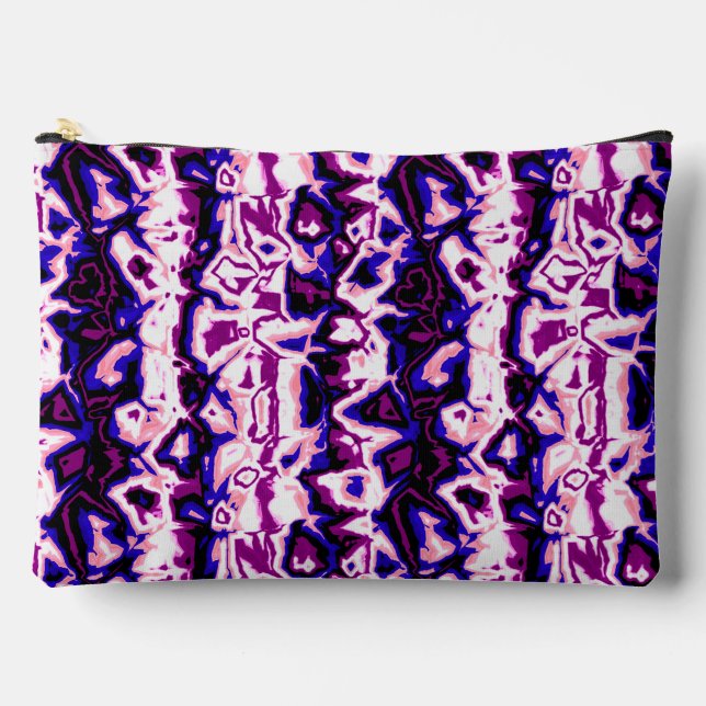Funky Boho Retro Marbled Stripes Genderfluid Pride Accessory Pouch (Front)