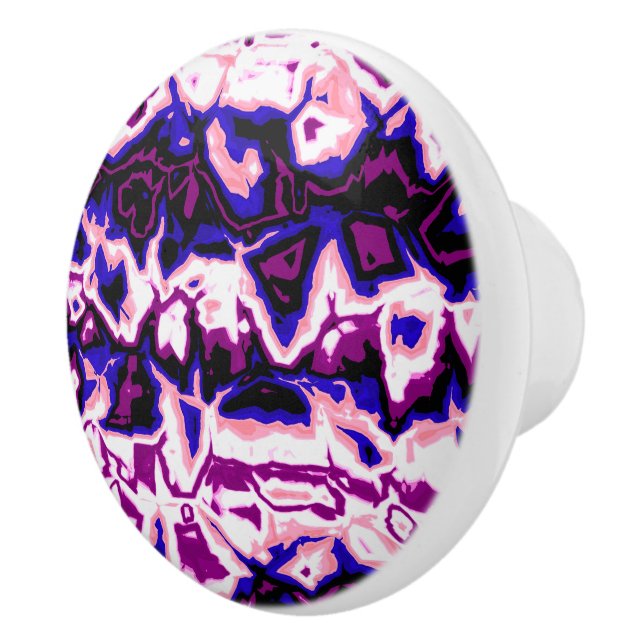 Funky Boho Retro Marbled Stripes Genderfluid Pride Ceramic Knob (Right)