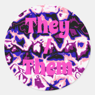 Funky Boho Retro Marbled Stripes Genderfluid Pride Classic Round Sticker
