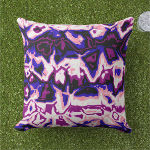 Funky Boho Retro Marbled Stripes Genderfluid Pride Cushion