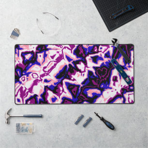 Funky Boho Retro Marbled Stripes Genderfluid Pride Desk Mat