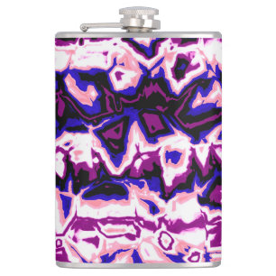 Funky Boho Retro Marbled Stripes Genderfluid Pride Hip Flask