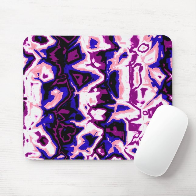 Funky Boho Retro Marbled Stripes Genderfluid Pride Mouse Pad (With Mouse)