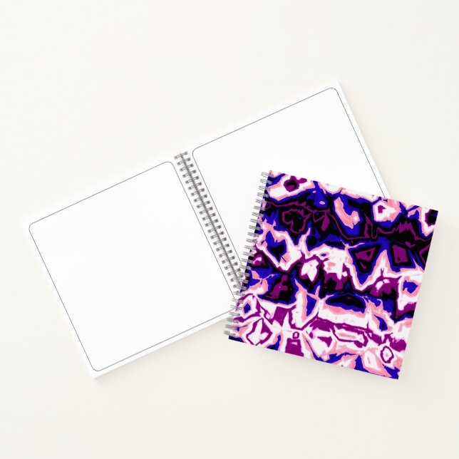 Funky Boho Retro Marbled Stripes Genderfluid Pride Notebook (Inside)