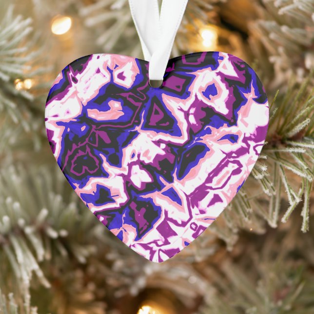 Funky Boho Retro Marbled Stripes Genderfluid Pride Ornament (Tree)