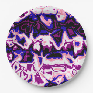 Funky Boho Retro Marbled Stripes Genderfluid Pride Paper Plate