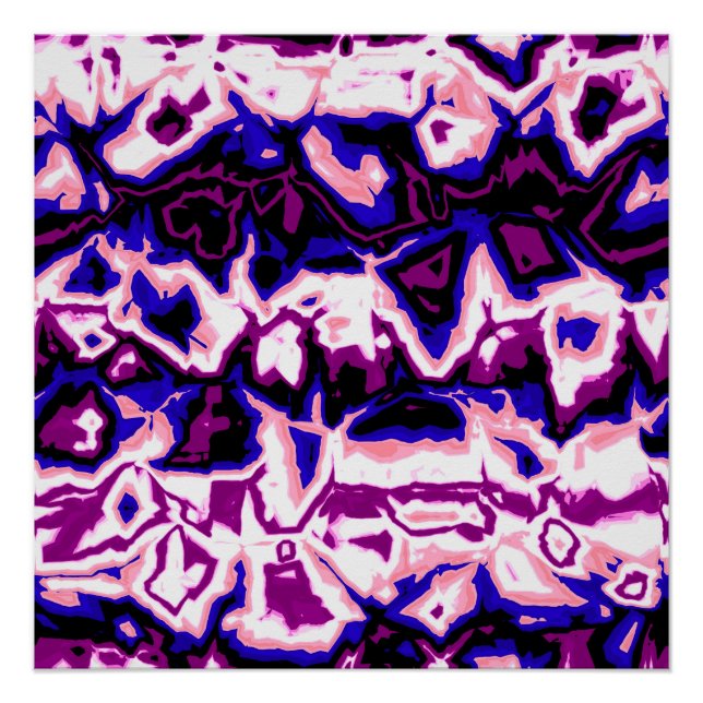Funky Boho Retro Marbled Stripes Genderfluid Pride Poster (Front)