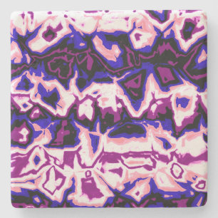 Funky Boho Retro Marbled Stripes Genderfluid Pride Stone Coaster