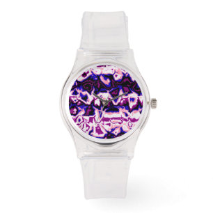 Funky Boho Retro Marbled Stripes Genderfluid Pride Watch