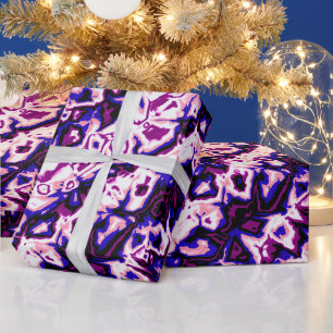Funky Boho Retro Marbled Stripes Genderfluid Pride Wrapping Paper