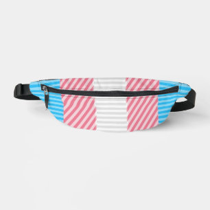 Funky Boho Stripe Abstract Transgender Pride Flag Bum Bags