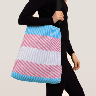Funky Boho Stripe Abstract Transgender Pride Flag Crossbody Bag