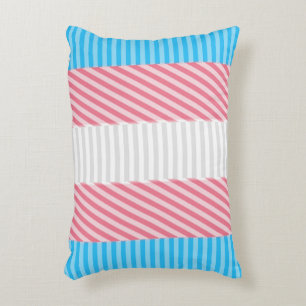 Funky Boho Stripe Abstract Transgender Pride Flag Decorative Cushion