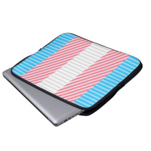 Funky Boho Stripe Abstract Transgender Pride Flag Laptop Sleeve