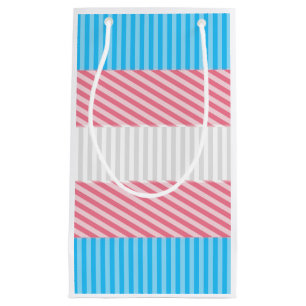 Funky Boho Stripe Abstract Transgender Pride Flag Small Gift Bag