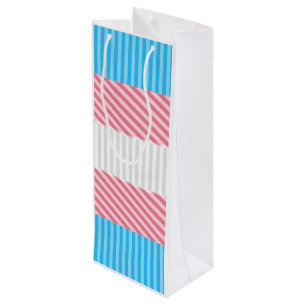 Funky Boho Stripe Abstract Transgender Pride Flag Wine Gift Bag