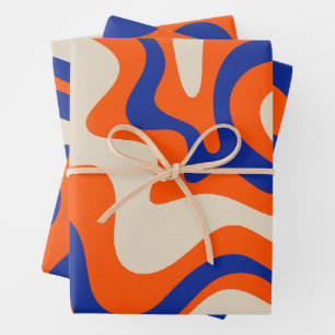 Funky Bold Colourful Liquid Swirl Abstract Pattern Wrapping Paper Sheet